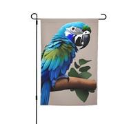 Bandiera floreale da giardino con pappagallo blu che abbraccia 1, stampa 30,5 x 45,7 cm, per tutte le stagioni, decorazione da cortile per esterni, spessa per prati