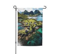 Bandiera floreale da giardino con stampa delle isole norvegesi, 30,5 x 45,7 cm, per tutte le stagioni, decorazione per esterni, spessa, per prati