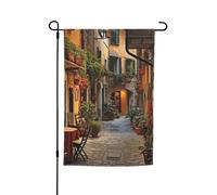 Bandiera floreale da giardino con stampa di Old Street italiana, 30,5 x 45,7 cm, per tutte le stagioni, decorazione per esterni, spessa, per prati