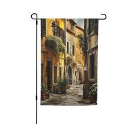 Bandiera floreale da giardino con stampa di Old Street italiana, 30,5 x 45,7 cm, per tutte le stagioni, decorazione per esterni, spessa, per prati