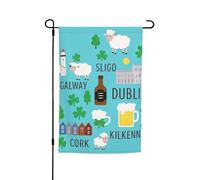 Bandiera floreale da giardino con stampa di simboli irlandesi, 30,5 x 45,7 cm, per tutte le stagioni, decorazione da cortile per esterni, spessa per prati