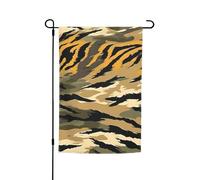 Bandiera floreale da giardino con stampa mimetica a righe tigrate, 30,5 x 45,7 cm, per tutte le stagioni, decorazione per esterni, spessa, per prati