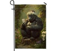 Bandiera floreale da giardino primaverile ed estiva, striscione decorativo con margherite e boschi, bandiera su entrambi i lati in iuta per cortile, decorazione per vacanze all'aperto, 30,5 x 45,7 cm