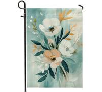 Bandiera floreale estiva da giardino, bandiera botanica per la decorazione della casa, bandiera a doppia faccia in iuta per cortile, decorazione per prato all'aperto, 30,5 x 45,7 cm