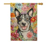Bandiera floreale primaverile da giardino per cani, striscione decorativo colorato per esterni, decorazione per la casa su entrambi i lati per gli amanti degli animali, bandiera da cortile per tutte