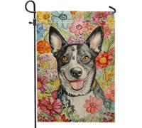 Bandiera floreale primaverile da giardino per cani, striscione decorativo colorato per esterni, decorazione per la casa su entrambi i lati per gli amanti degli animali, bandiera da cortile per tutte