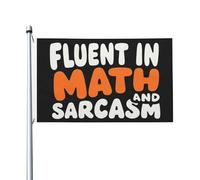 Bandiera "Fluente in matematica e sarcasmo" per la stanza di un adolescente, bandiera vintage da parete per il portico, 3x5 piedi, arazzo "Fluente in matematica e sarcasmo" per il soggiorno