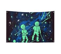 Bandiera fluorescente al buio, 152,4 x 243,8 cm, non sbiadisce, bandiera di benvenuto da giardino, cortile, casa, cartello decorativo per interni ed esterni, decorazione per la casa
