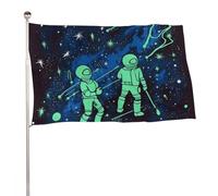 Bandiera fluorescente al buio, 61 x 88,9 cm, stampa su entrambi i lati, bandiera decorativa da giardino, non sbiadisce, con occhielli in ottone da appendere, sfondo fotografico per interni ed esterni