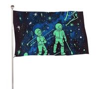 Bandiera fluorescente al buio, 89 x 150 cm, stampa su entrambi i lati, bandiera decorativa da giardino, non sbiadisce, con occhielli in ottone, sfondo fotografico da appendere, per interni ed esterni