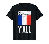 Bandiera Francese Bonjour YALL Maglietta