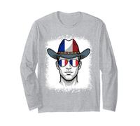 Bandiera Francese Cappello da Cowboy Occhiali da Sole National Pride Maglia a Manica