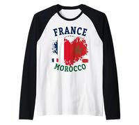 Bandiera Francese marocchina Idea per Donne Marocco Cultura Tema Maglia con Maniche Raglan