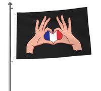 Bandiera francese "Tenendo l'amore nelle tue mani", bandiere per esterni, 2x3 piedi, bandiera bifacciale resistente per casa, cortile, festival, decorazioni da giardino, bandiera di benvenuto