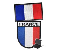 Bandiera Francia 2 PCs Toppa Ricamata Velcrata a Strappo Patch Bandiera Francia accessori patch toppe bandiere patch militari patch zaino toppe per giubbotti toppa patch bandiere del mondo