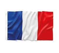Bandiera Francia 90 x 150 cm - ultra resistente, doppia funzione con 2 occhielli e passante per asta, bandiera nazionale francese (1)