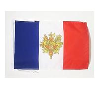 BANDIERA FRANCIA CON STEMMA 45x30cm - BANDIERINA FRANCESE CON BLASONE 30 x 45 cm cordicelle - AZ FLAG