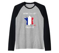 Bandiera Francia Distressed Valle della Loira Pride Maglia con Maniche Raglan