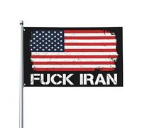 Bandiera Fu-Ck Iran, Dio benedica gli americani, 3x5 yard, striscioni decorativi per prato all'aperto
