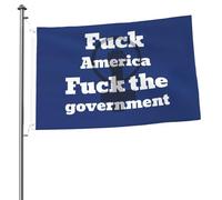 Bandiera Fuck America Fuck The Government, 2x3 piedi, bandiera bifacciale in poliestere rosso, bianco e blu, 24 pollici x 36 pollici, patriottica, multiuso, per interni/esterni, 1 pezzo