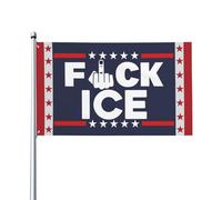 Bandiera Fuck Ice 4x6, arazzo con bandiera a forma di striscione, a sostegno degli immigrati, per decorare il cortile, senza asta portabandiera.