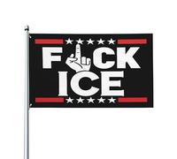Bandiera Fuck Ice per esterni 4x6 piedi, supporto per immigrati, divertenti bandiere da giardino, grandi cartelli per portici e cortili, decorazione