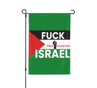 Bandiera Fuck Israel 12,5"x18" Bandiere da giardino a doppio lato per supporto a Palestina e Gaza, decorazioni