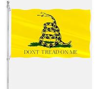 Bandiera Gadsden con scritta in inglese "Don't Tread On Me", 3 x 5 cm, double face, resistente materiale in nylon spesso a 3 strati, con 2 occhielli in metallo, 4 file di cuciture, bandiera Don't