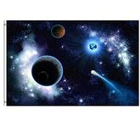 Bandiera Galaxy Space Milky Way Stars Glowing Nebula Universe Outer Planet Cosmos Bandiera Della Brezza Prova Di Sbiadimento Colori Vivaci Striscione All'Aperto, Per Eventi, Balcone, 90x150cm