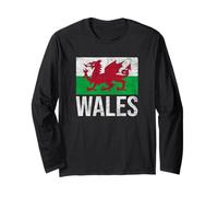 Bandiera Galles ORGOLO Galles Drago Rosso Cardiff Regno Unito Maglia a Manica