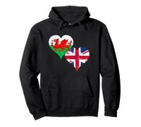 Bandiera Gallese Union Jack per Orgoglio Galles Regno Unito Felpa con Cappuccio
