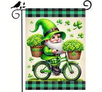Bandiera Garden Happy St. Patrick'S Day Welcome St. Patrick'S Day Leprechaun Gnome Appendere Bandiera Verticale Garden Robuste Decorazioni Da Esterno Per La Casa Camere Vacanza 12X18 Inch