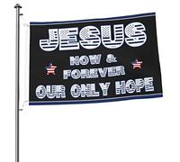 Bandiera Garden Jesus Now & Forever Our Only Hope Appendere Bandiera Verticale Garden Con 2 Occhielli Decorazioni Da Esterno Per Festa Interni Strada 3X5 Ft