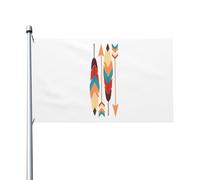Bandiera Garden Native American Feather Robuste Bandiera Pace Con 2 Occhielli Segnali Da Giardino Per All'Aperto Letto Casa 3X5 Ft