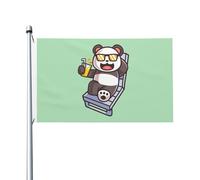 Bandiera Garden Panda In The Summer Robuste Bandiera Da Giardino Con 2 Occhielli Striscione Da Giardino Per Piantone Letto Decorazioni 3X5 Ft