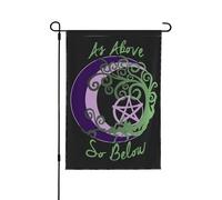 Bandiera Garden The Triple Moon Goddess Wiccan Pentagram Con 2 Occhielli Bandiera Verticale Appendere Decorazioni Da Esterno Per Camere Casa Prato 12X18 Inch