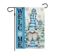 Bandiera Garden Winter Gnome Con 2 Occhielli Outdoorbandiera Resistente Alle Intemperie Striscione Da Giardino Per Casa Celebrazioni Prato 12X18 Inch