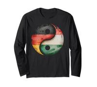 Bandiera Germania Ungheria Yin Yang Harmony Design Maglia a Manica