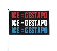 Bandiera Gestapo Ice Fuck Ice è l'inglese per Gestapo Yard Flags 3x5 Garden Banner Single Side