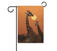 Bandiera giraffa al tramonto, 30,5 x 45,7 cm, in poliestere, double face, bandiere da giardino, benvenuto, decorazione per esterni, per cortile, portico, prato