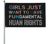 Bandiera Girls Just Wanna Have Fundamental Rights Bandiera In Poliestere Rinforzata Prova Di Sbiadimento Striscione All'Aperto, Per Celebrazioni, Balcone, Feste Strada, 90x150cm