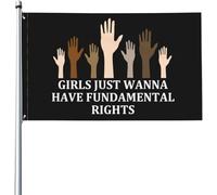 Bandiera Girls Just Wanna Have Fundamental Rights Stagione Bandiera Prova Di Sbiadimento Resistente Alle Intemperie Striscione All'Aperto, Per Giardino, Celebrazioni, Eventi, 90x150cm