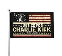 Bandiera "Giustizia per Charlie Kirk" 3x5, arazzo da esterno per giardino con 2 occhielli