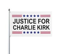 Bandiera "Giustizia per Charlie Kirk", 3x5 piedi, decorazione con occhielli
