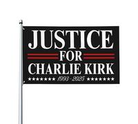 Bandiera "Giustizia per Charlie Kirk", arazzo da giardino per esterni con 2 occhielli