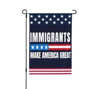 Bandiera "Gli immigrati rendono grande l'America" - Striscione da giardino pro-immigrazione 12x18