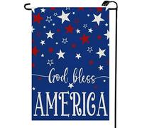Bandiera God Bless America 4Th Of July Patriotic American Stars Blue Memorial 30X45Cm Bandiera Pirata Moda Stampa Banner Per Camera Da Letto Casa Prato