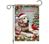 Bandiera Golden Retriever Christmas Bandiere Da Balcone Resistente Resistente Allo Scolorimento Flag Per Esterno Interno Balcone 70X102Cm