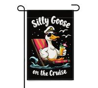 Bandiera Goose Funny Silly On The Beach Di Benvenuto Tessuto Da Esterno Stagione Bandiera, Per Feste Estive, Eventi, Giardino, 30x45cm