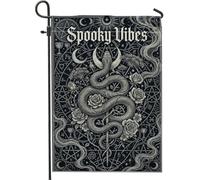 Bandiera gotica con serpente e rose, per Halloween, 30,5 x 45,7 cm